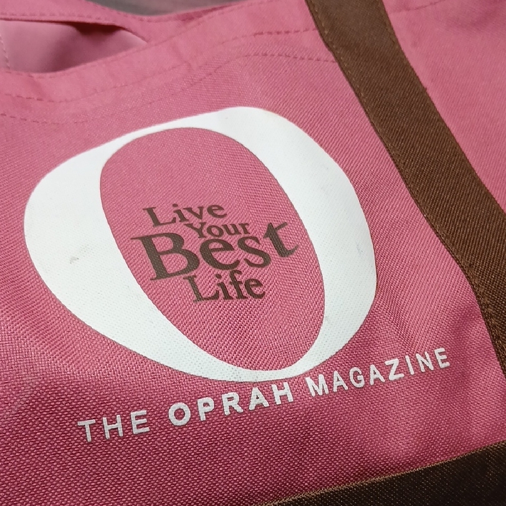 The Oprah Magazine Pink Brown Tote Bag GUC - Picture 2 of 9